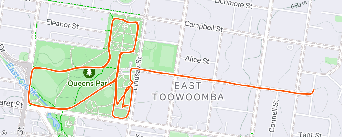 Map of the activity, Parkrun QP