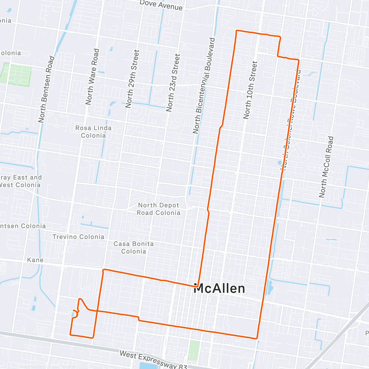 Map of the activity, McAllen half