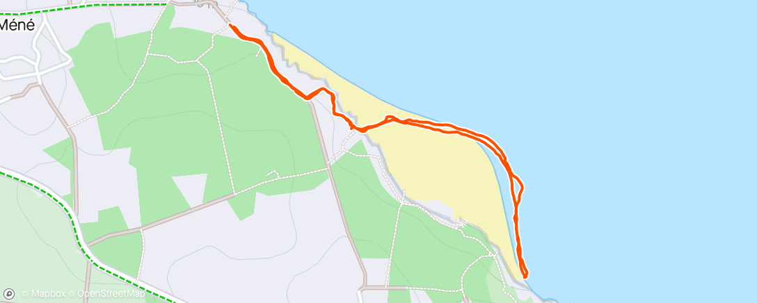 Map of the activity, balade a la plage concave