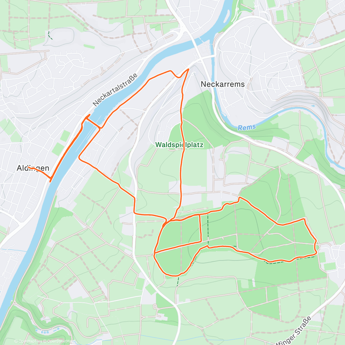 Map of the activity, Long run to Hartwald