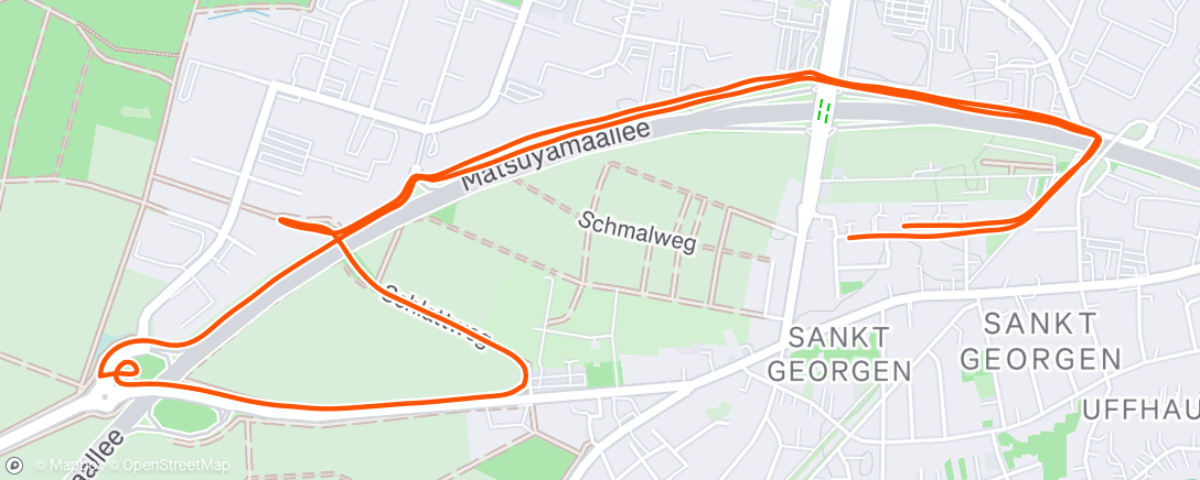 Map of the activity, Afternoon Run