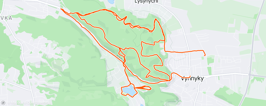 Map of the activity, Trail running with NovakTeam