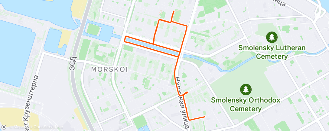 Map of the activity, Вечерний забег