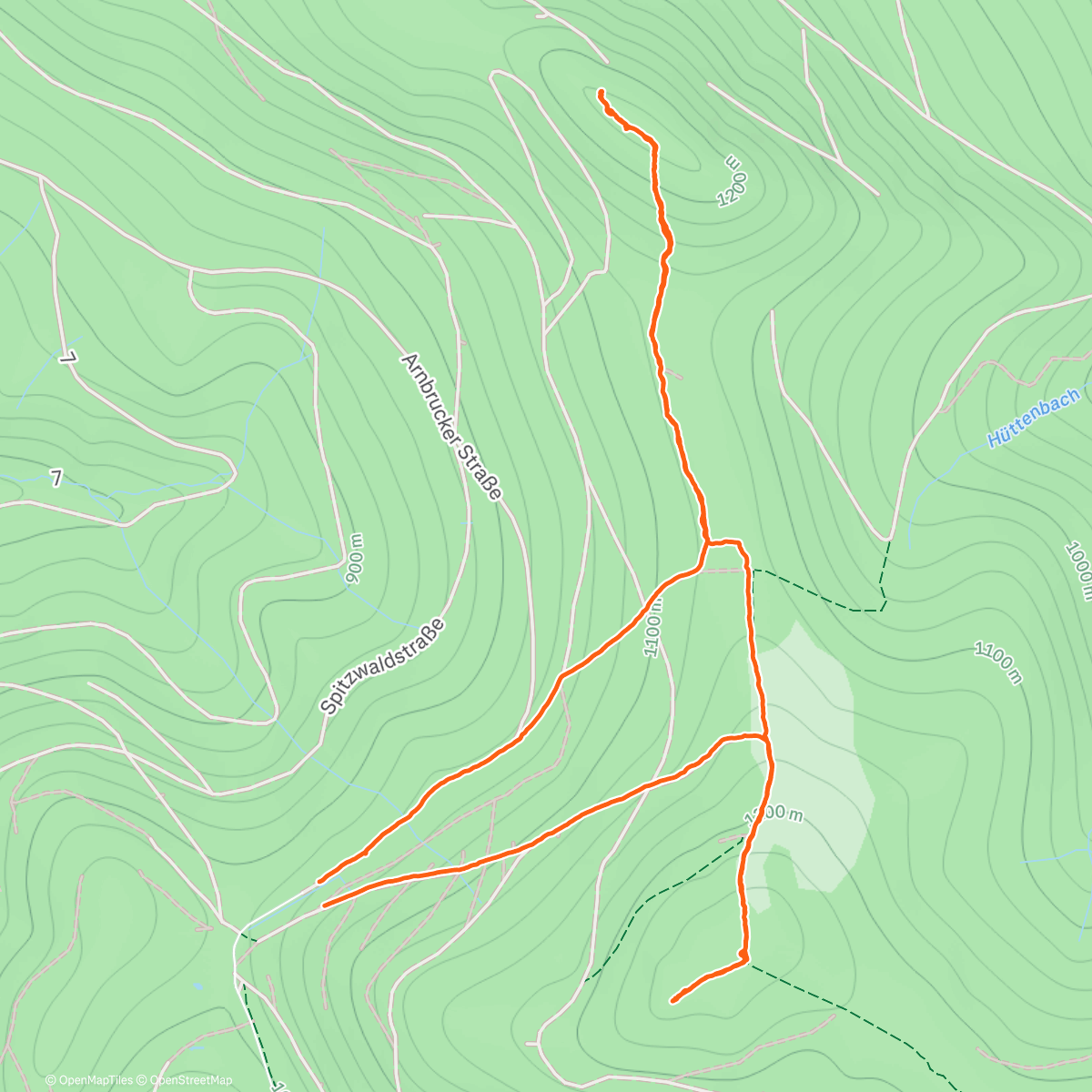Map of the activity, Wanderung am Morgen