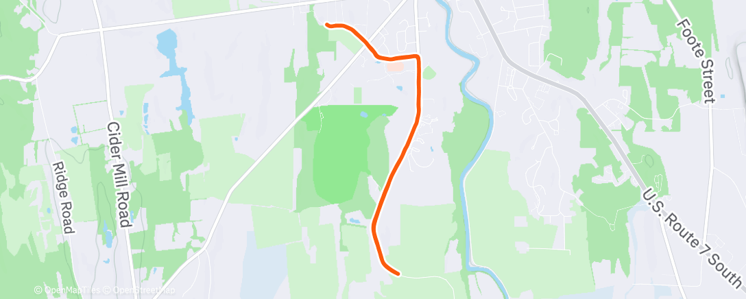 Map of the activity, Afternoon Run