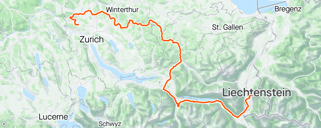 Map of the activity, Tour de Suisse