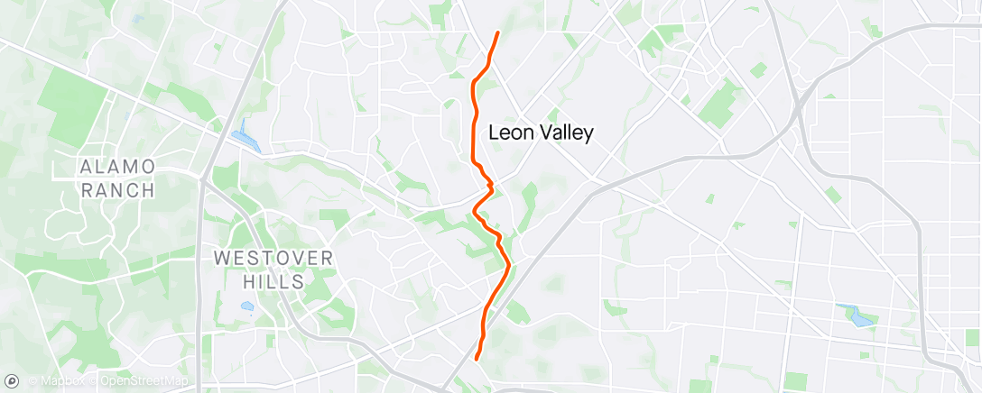 Map of the activity, South Leon Creek Trail