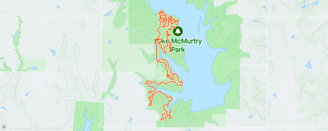 Map of the activity, Lake McMurty Outlaw trail run