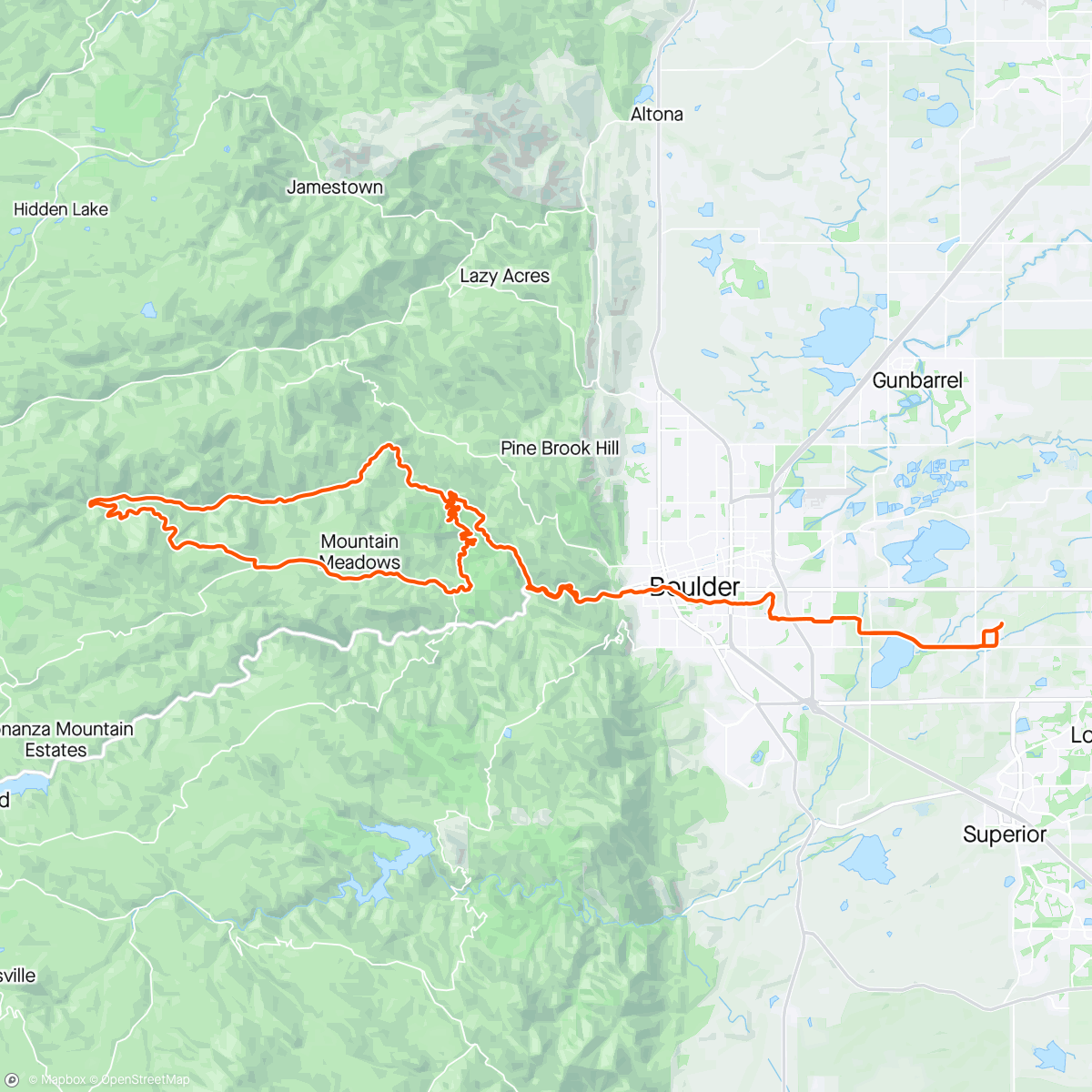 Map of the activity, BOCO gravel season official opening