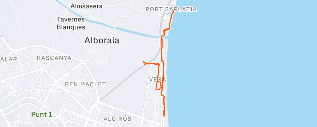 Map of the activity, Carrera de tarde