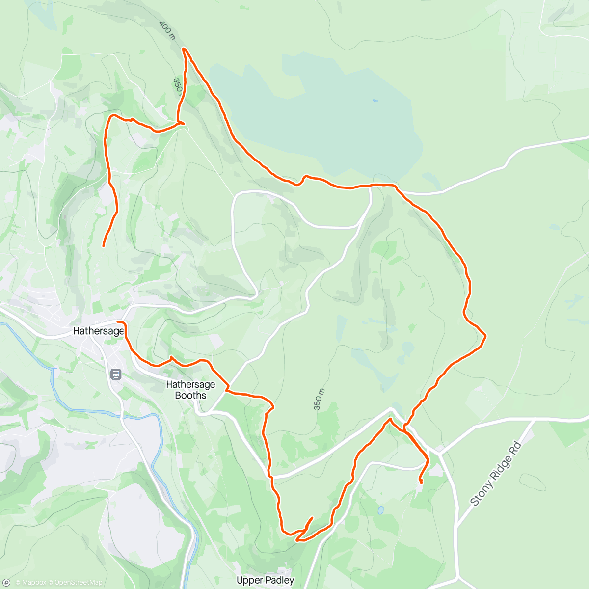 Map of the activity, Hathersage walk