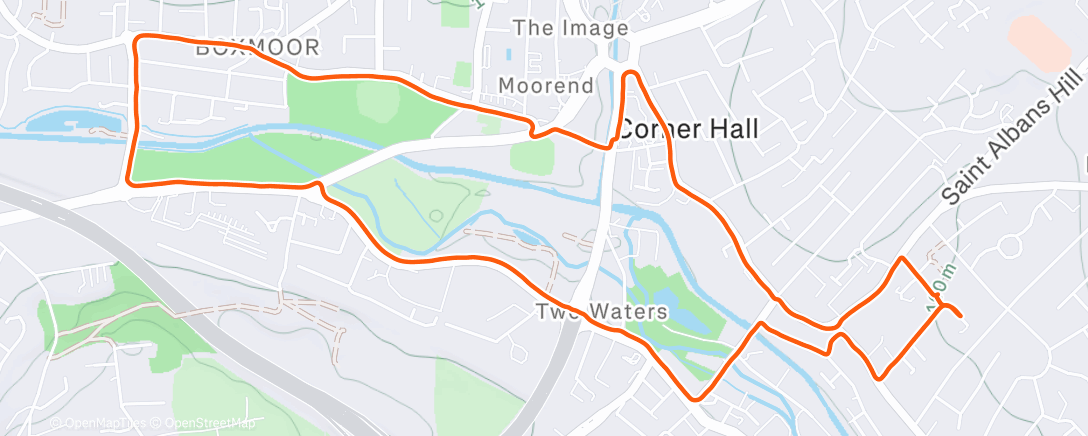 Map of the activity, Lunch Run