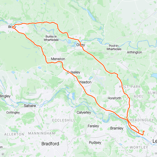 Home -> Otley -> Ilkley | 51.0 km Road Cycling Route on Strava