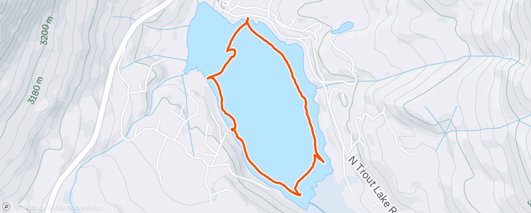 Map of the activity, Afternoon Stand Up Paddling