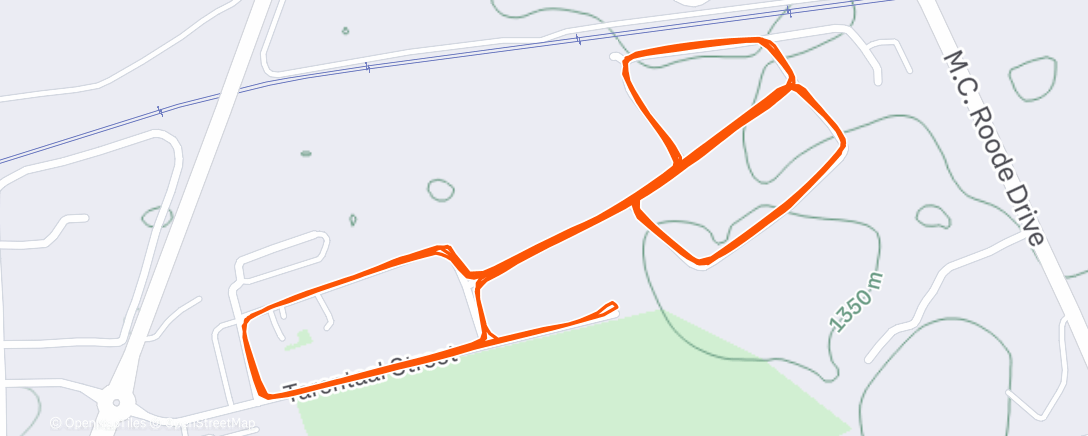 Map of the activity, Interval run