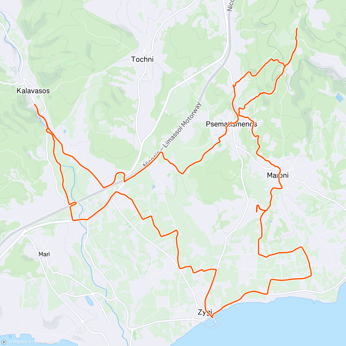 Map of the activity, MTB Tour mit Udo. Guiding Tag2. Maroni Hills, Zygi