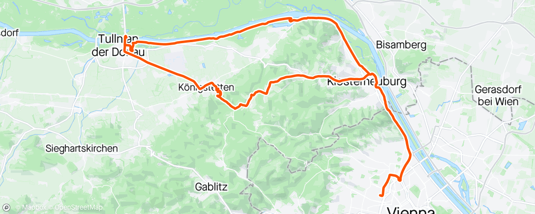 Map of the activity, Greifenstein classic dank bike fit by adam✨