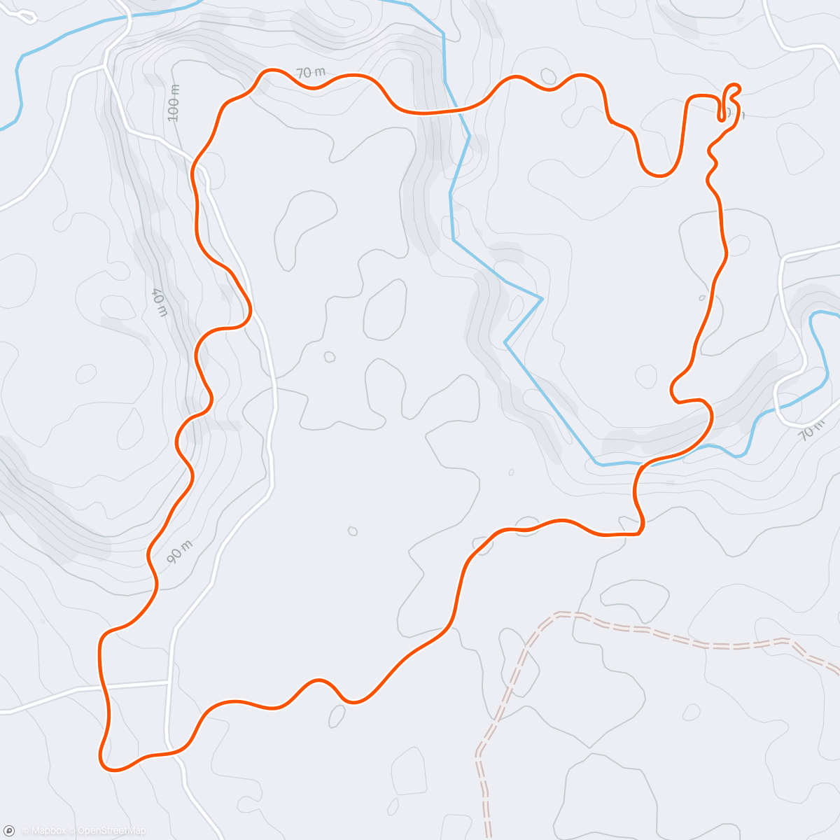 Map of the activity, Zwift - Farmland Loop in Makuri Islands