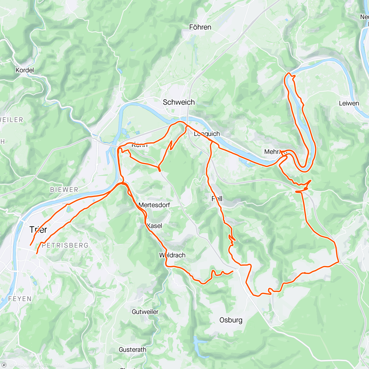 Map of the activity, training