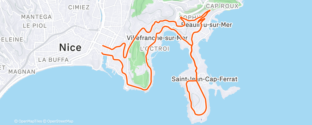 Map of the activity, Lunch Ride