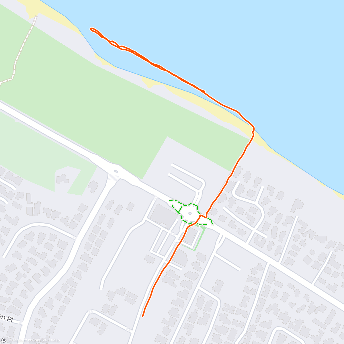 Map of the activity, Beach walk