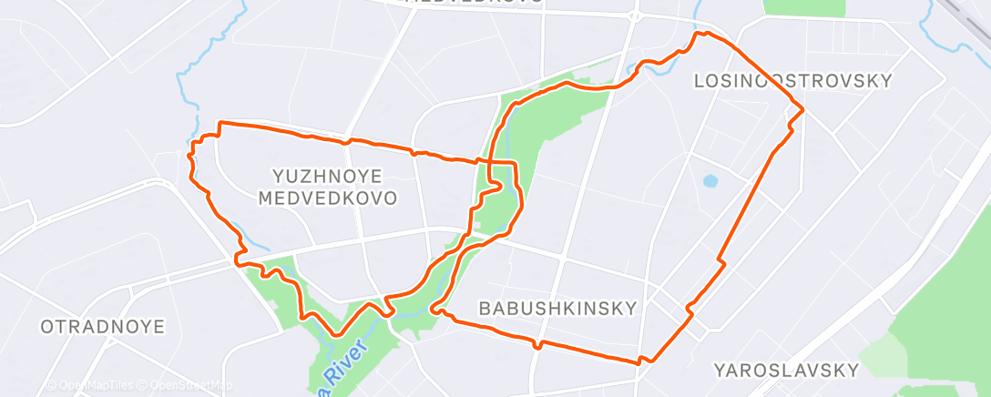 Map of the activity, Утренний забег