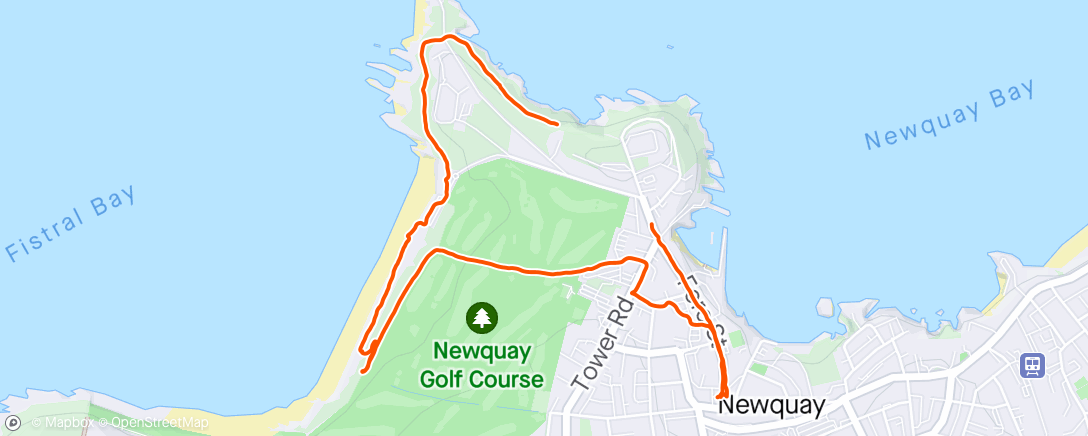 Map of the activity, Tour de Newquay nice stroll with Debs