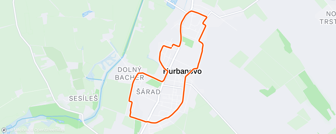 Map of the activity, Afternoon Run