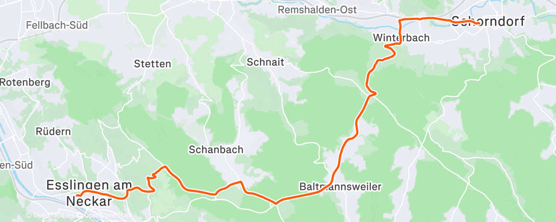Map of the activity, Fahrt am Morgen