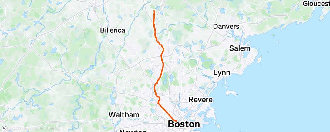 Map of the activity, Evening Ride