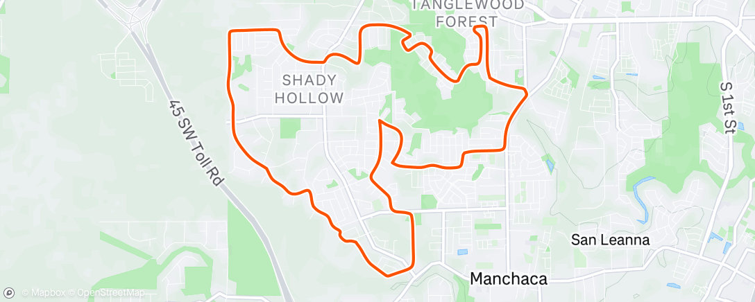 Map of the activity, Evening Ride