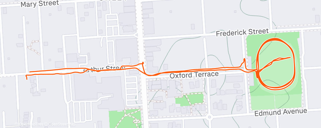 Map of the activity, Afternoon Run