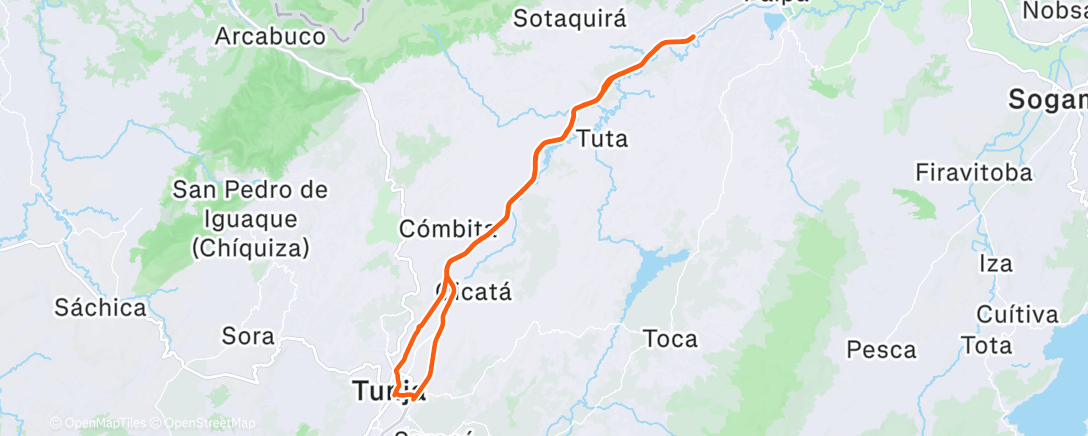 Map of the activity, Bicicleta por la mañana