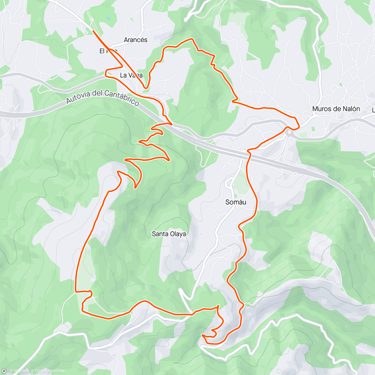 アクティビティ「Evening Mountain Bike Ride」の地図