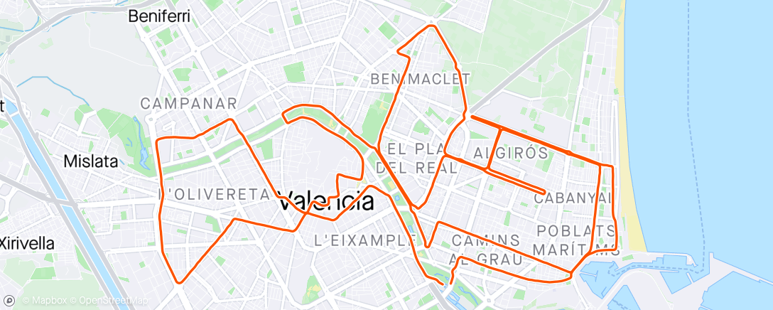 Map of the activity, Valencia