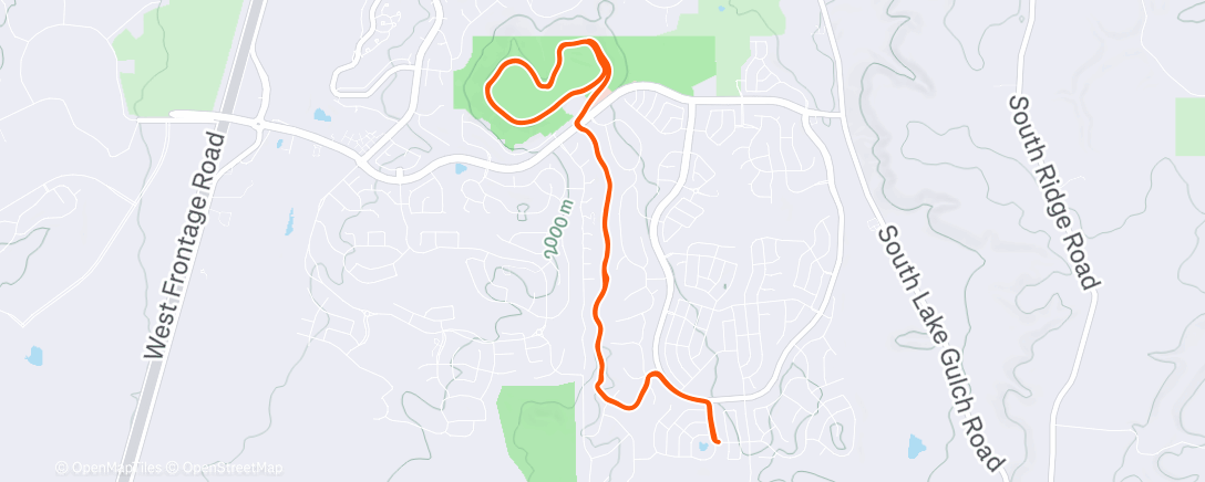 Map of the activity, Morning Run