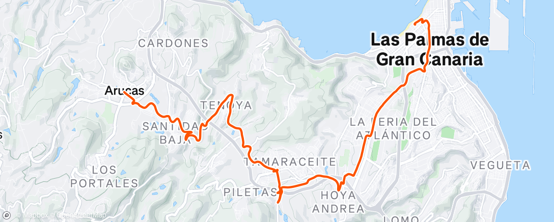 Map of the activity, Arucas - Cycle - Cyclemeter