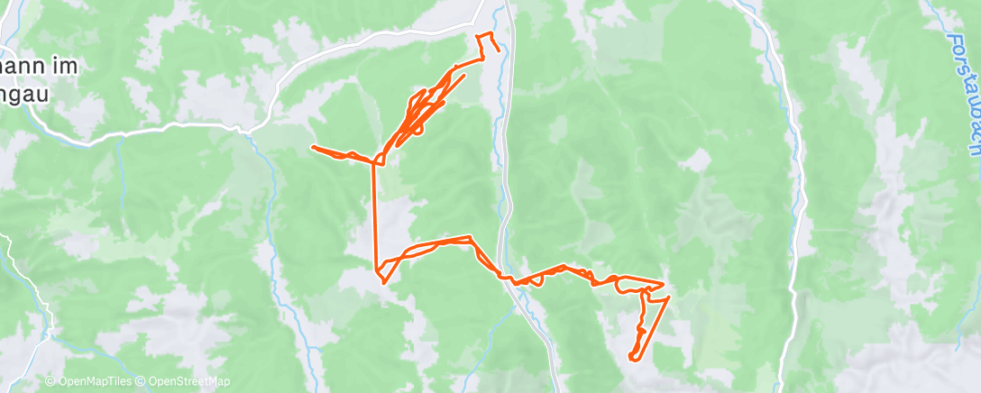 Map of the activity, Skiabfahrt in der Nacht