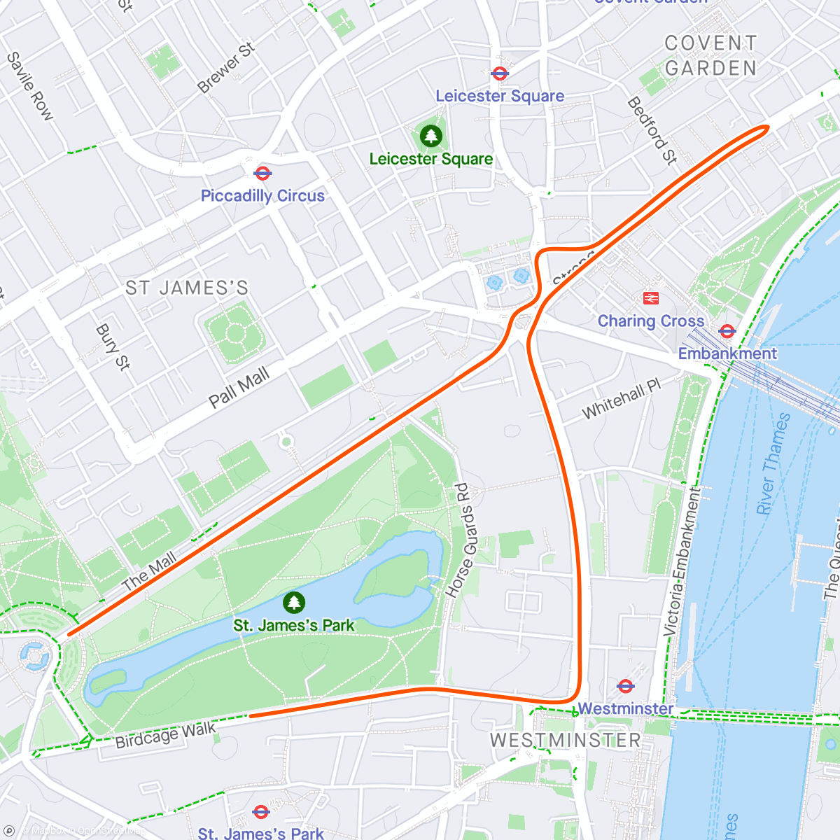 Mapa de la actividad (Zwift - London)