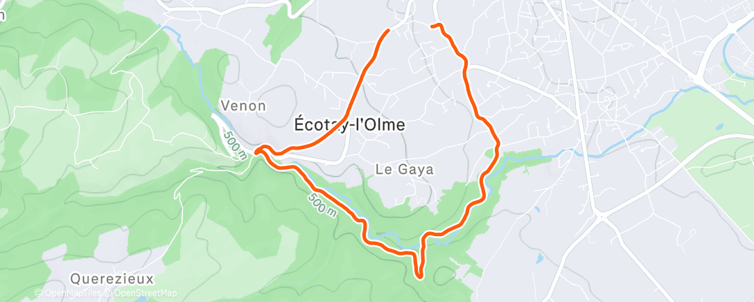 Map of the activity, Trail dans l'après-midi