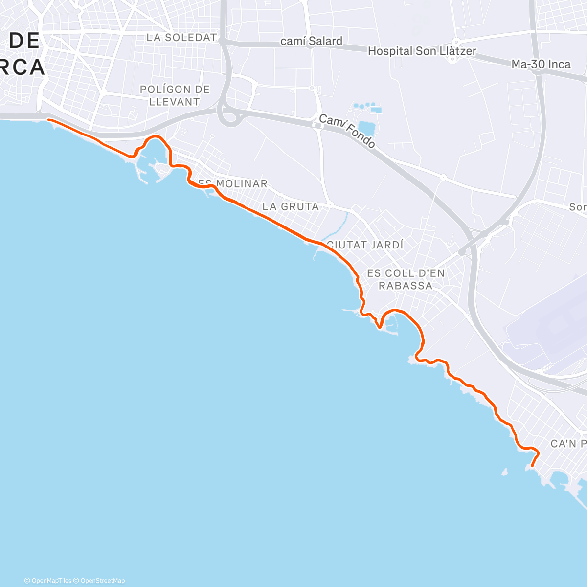 Map of the activity, Happy run