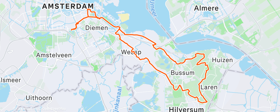 Map of the activity, Lunch Ride