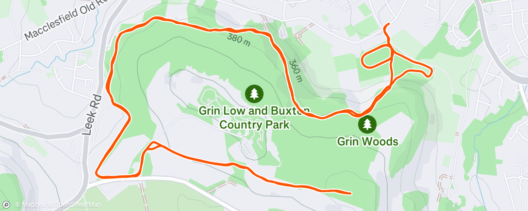 Map of the activity, Evening Trail Run