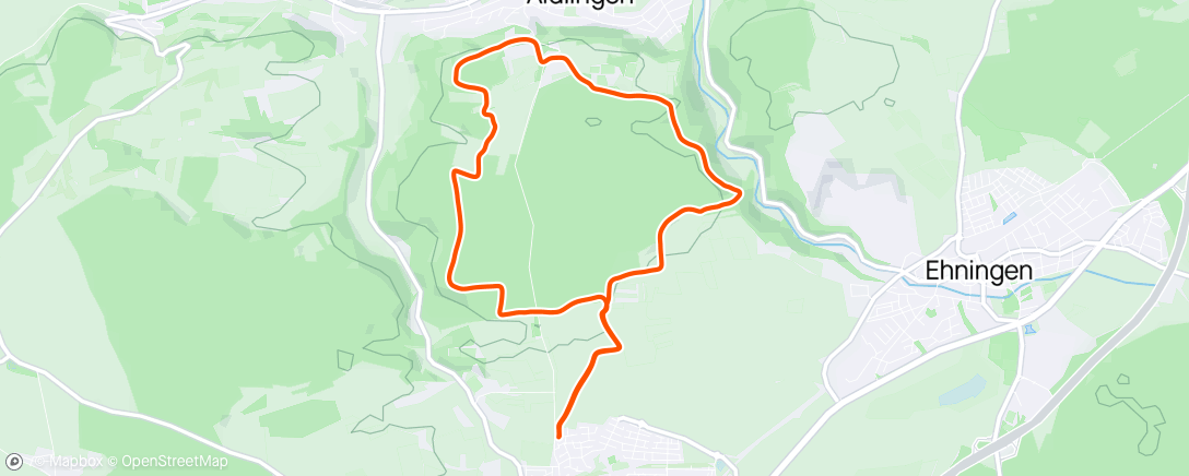 Map of the activity, Trailrunde im Aidlinger Wald mit zweimal etwas Tempo