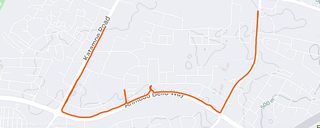 Map of the activity, Morning Run (watch died half way :()