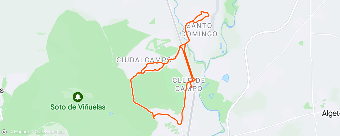Map of the activity, Bicicleta de gravilla a la hora del almuerzo
