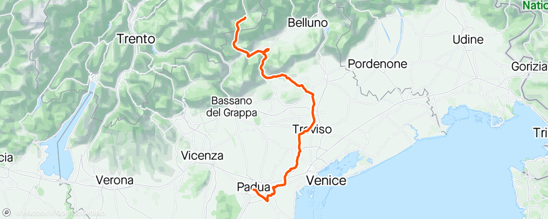 Map of the activity, Giro d'Italia stage 18🇮🇹