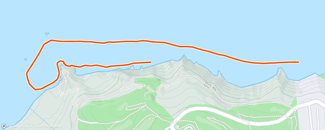 Map of the activity, Hike to Lobos rock and swim back