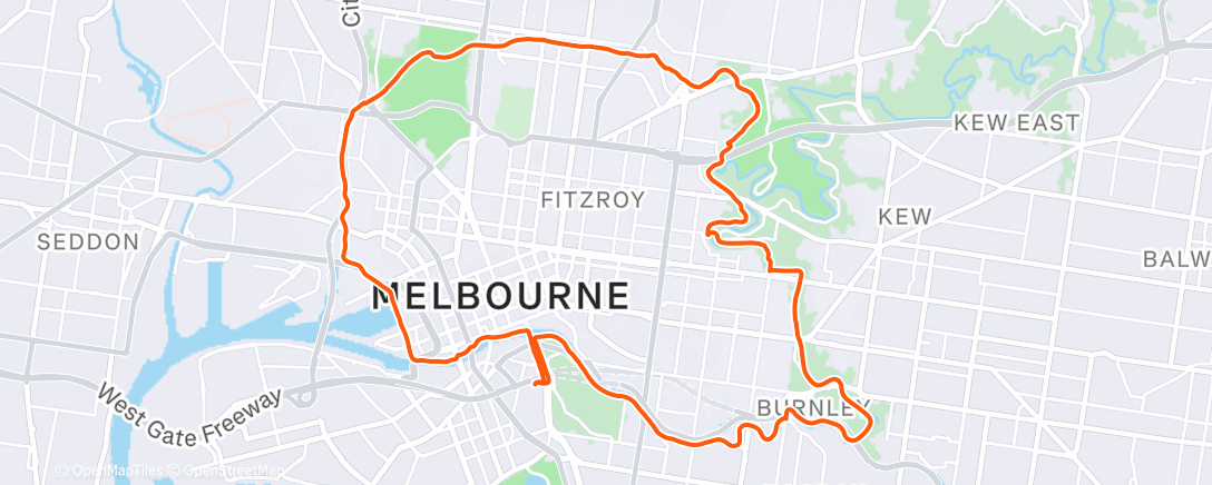 Карта физической активности (Another Capital City Trail run)