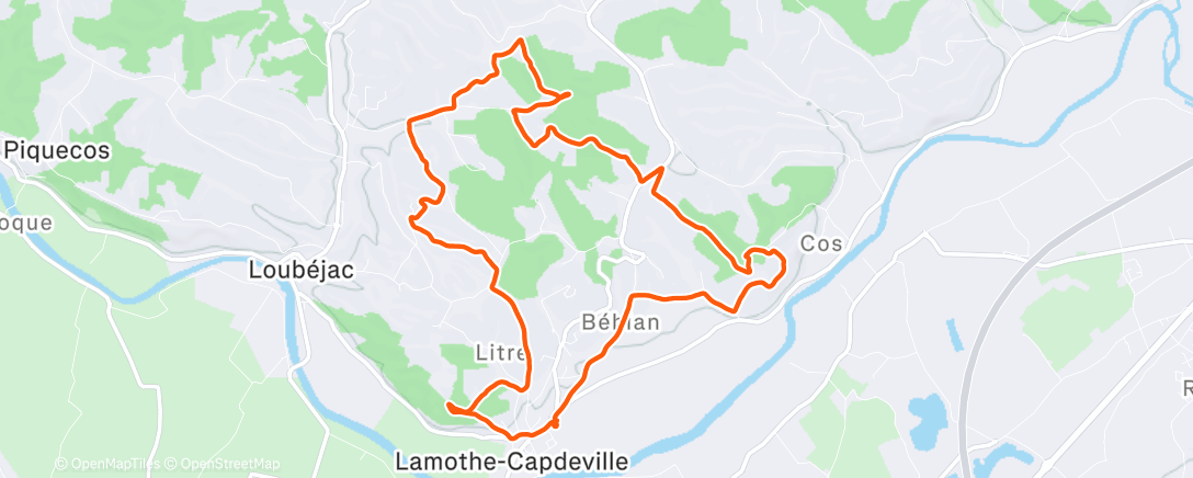 Map of the activity, Morning Run